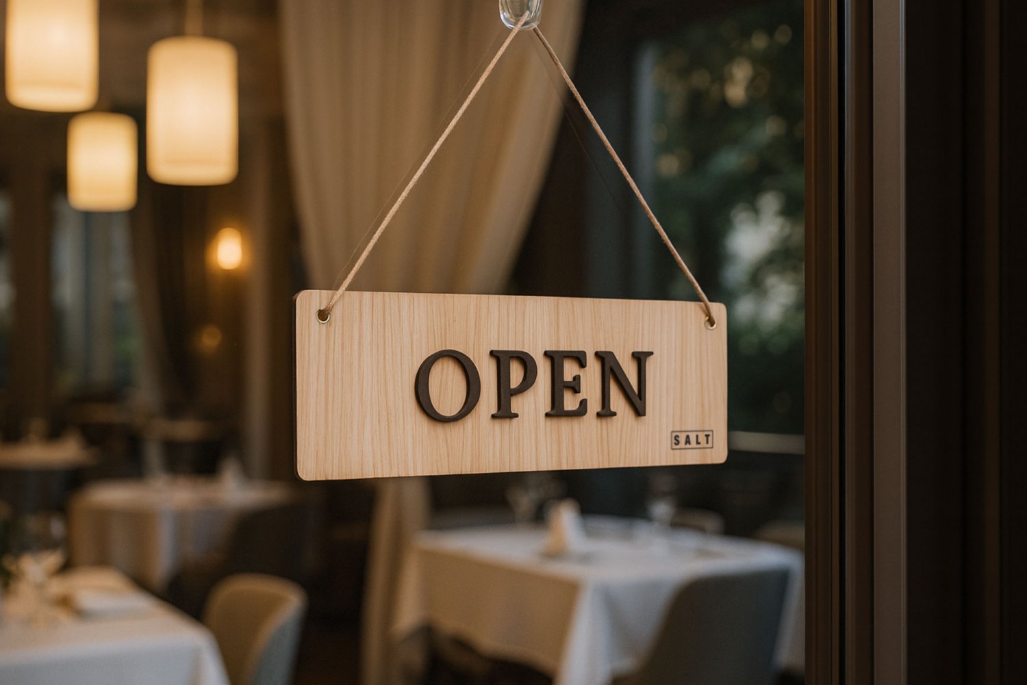 3D Open / Closed skilt i træ