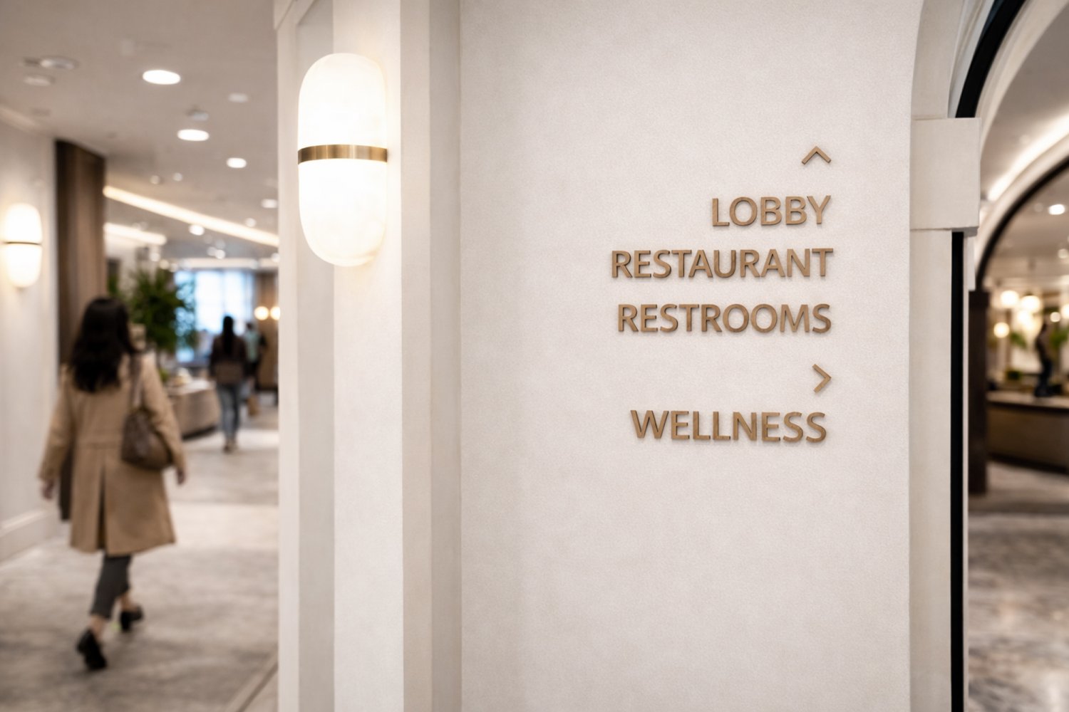 Udskåret tekst i træ til hotel