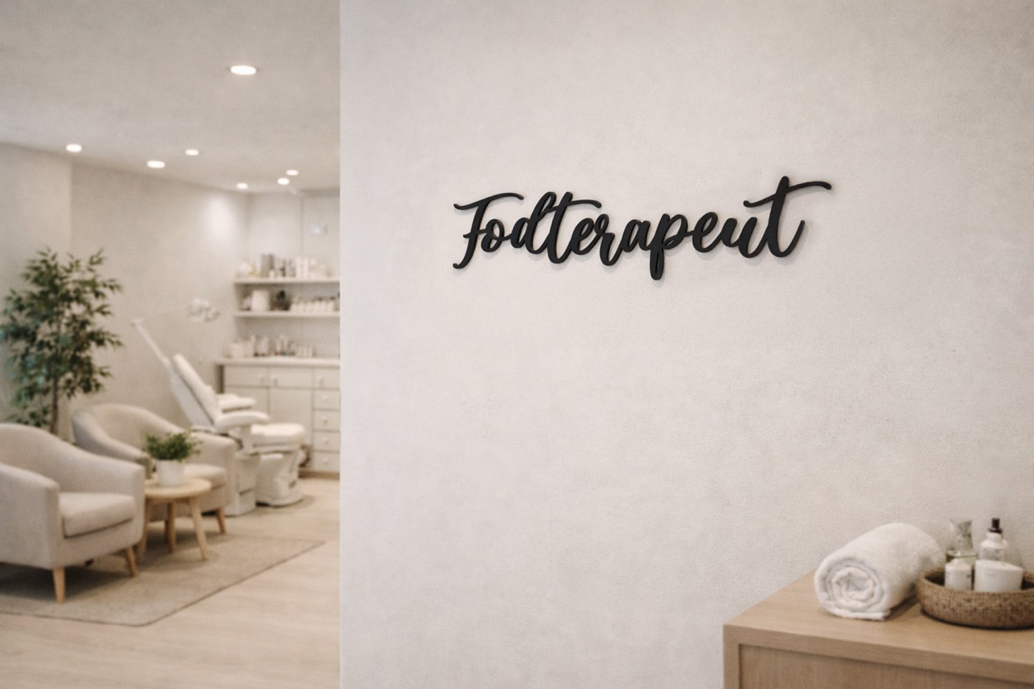 Udskåret træskilt til væg