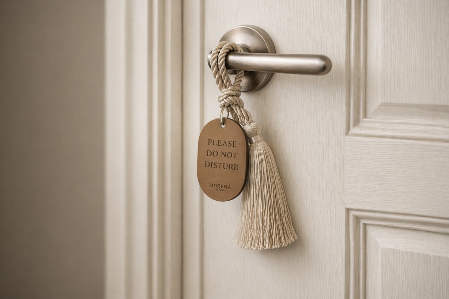 Dørhængere i læder med kvaster til hotel