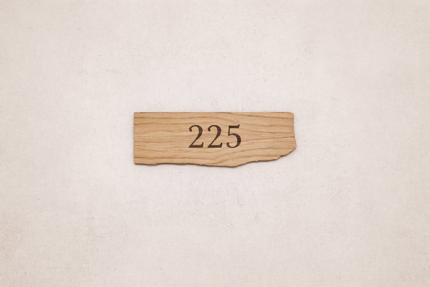 Organiske hotel værelsesnumre i træ