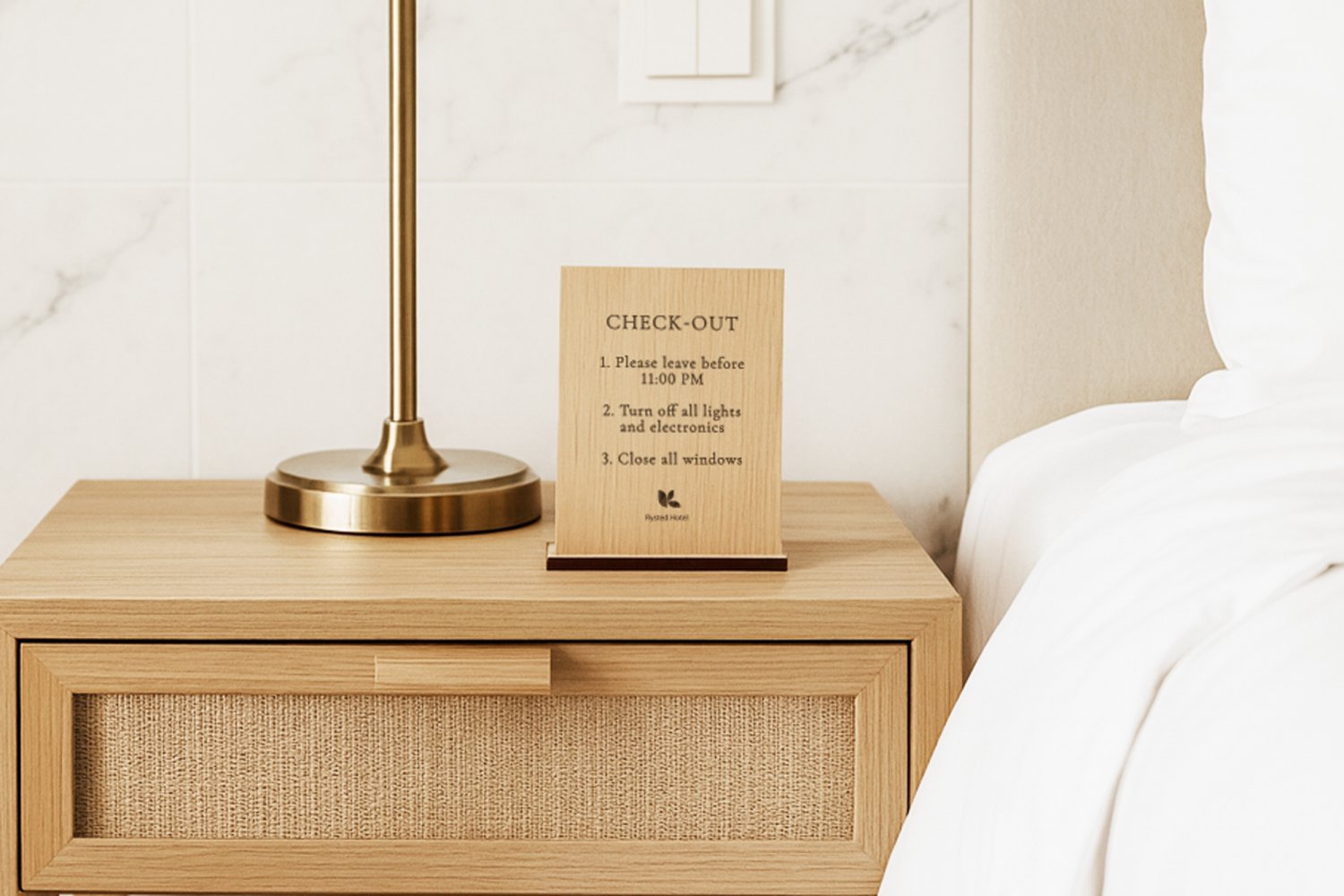 Infoskilte til hotelværelser