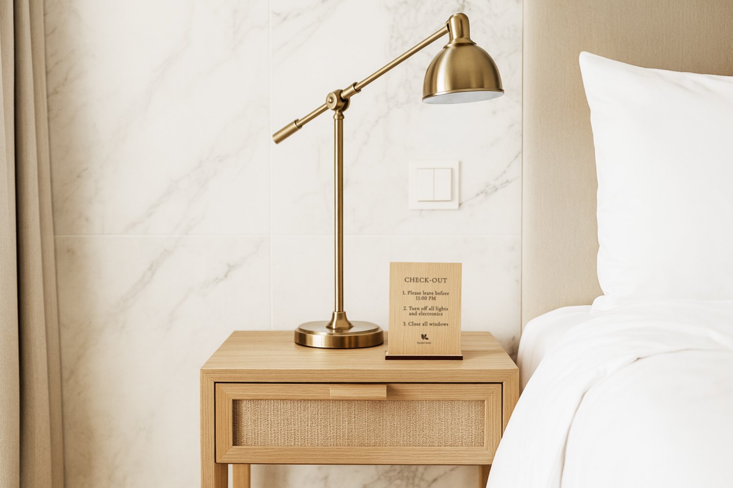 Infoskilte til hotelværelser