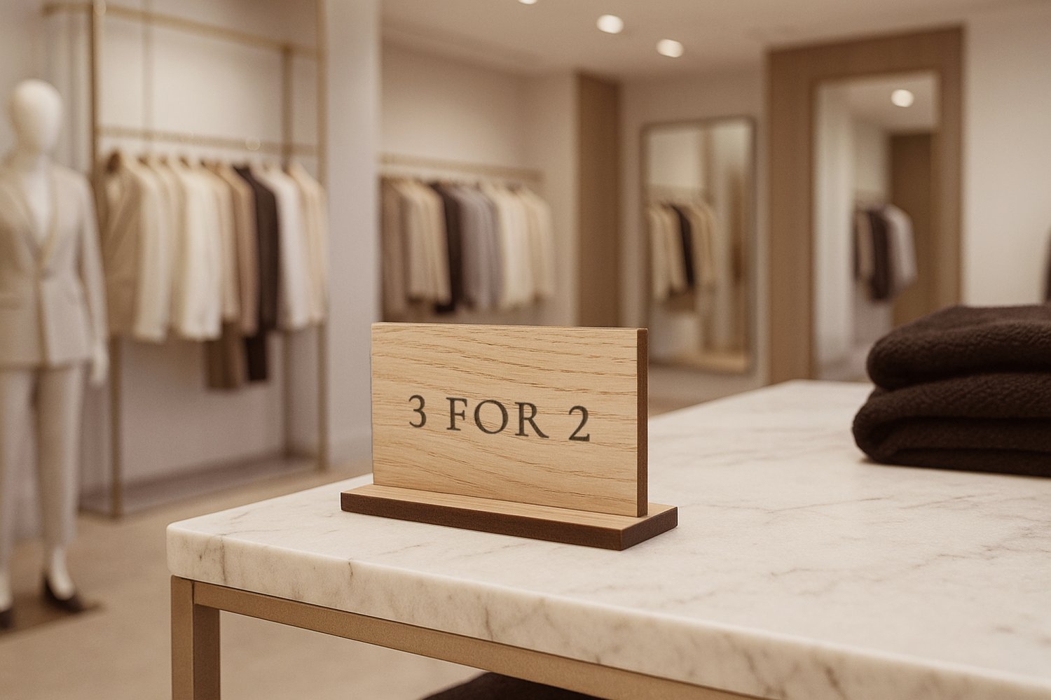 Små infoskilte til butik med valgfri tekst