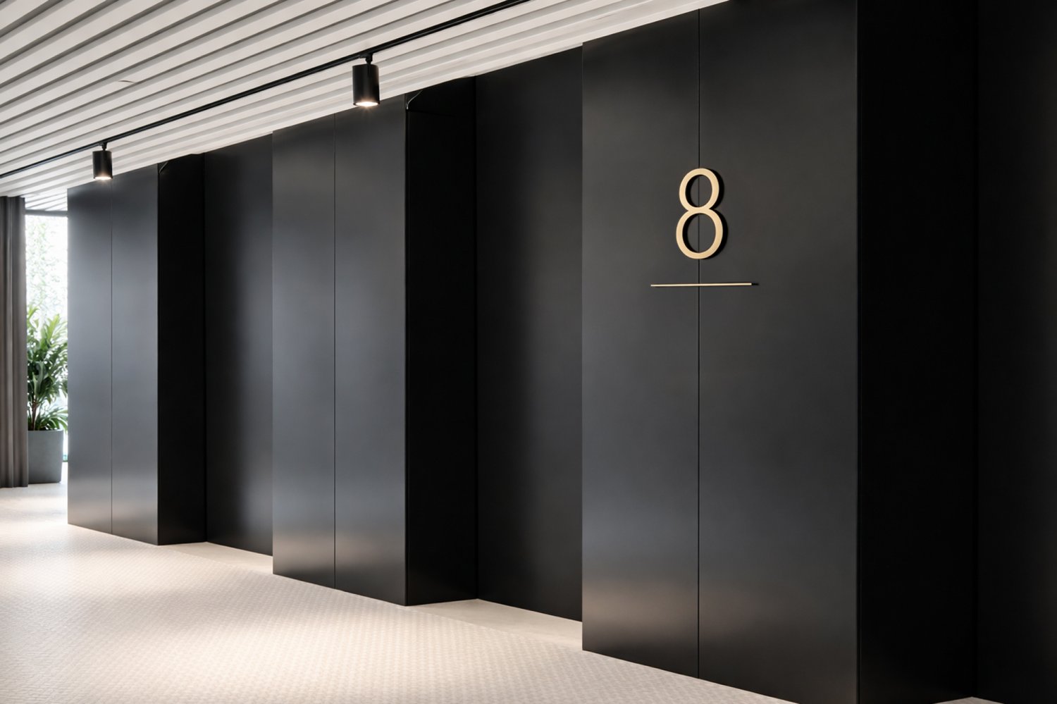 Store udskårne etage nummer til hotel