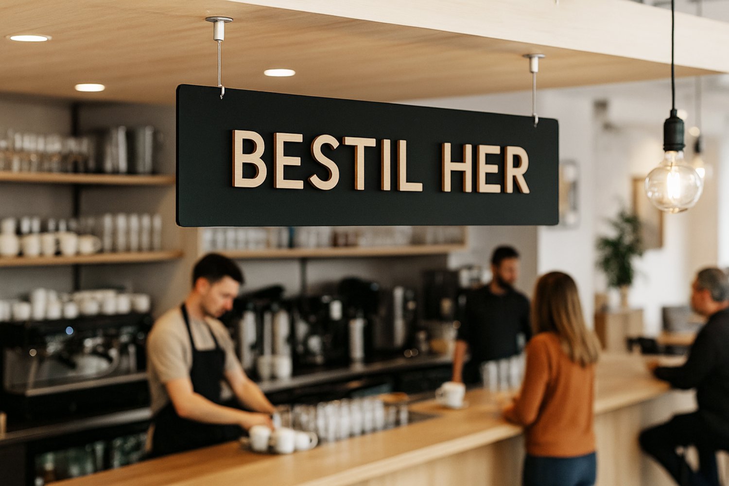 3D Bestillingskilt til cafe & restaurant