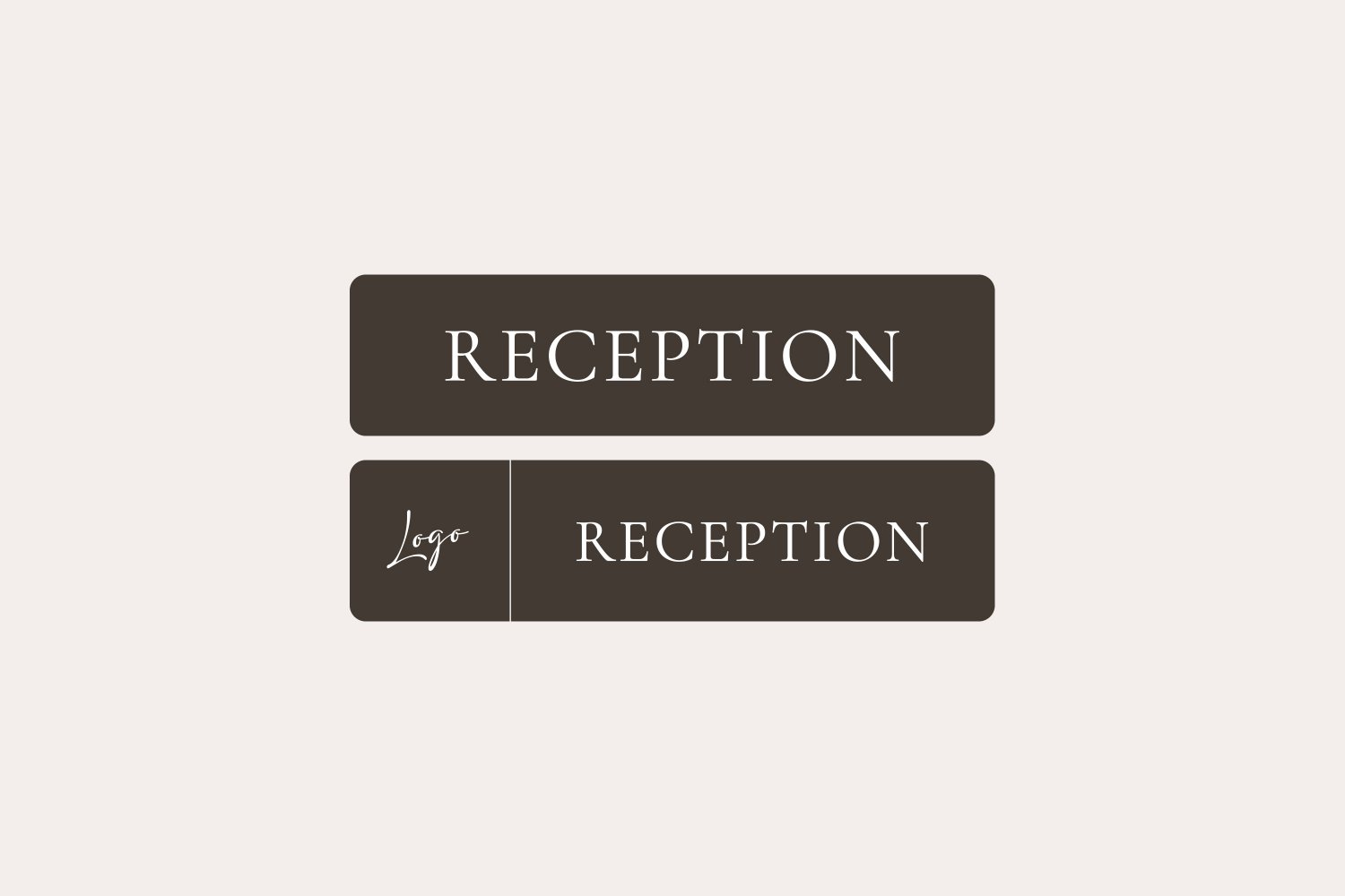 Receptionsskilt i læder med holder