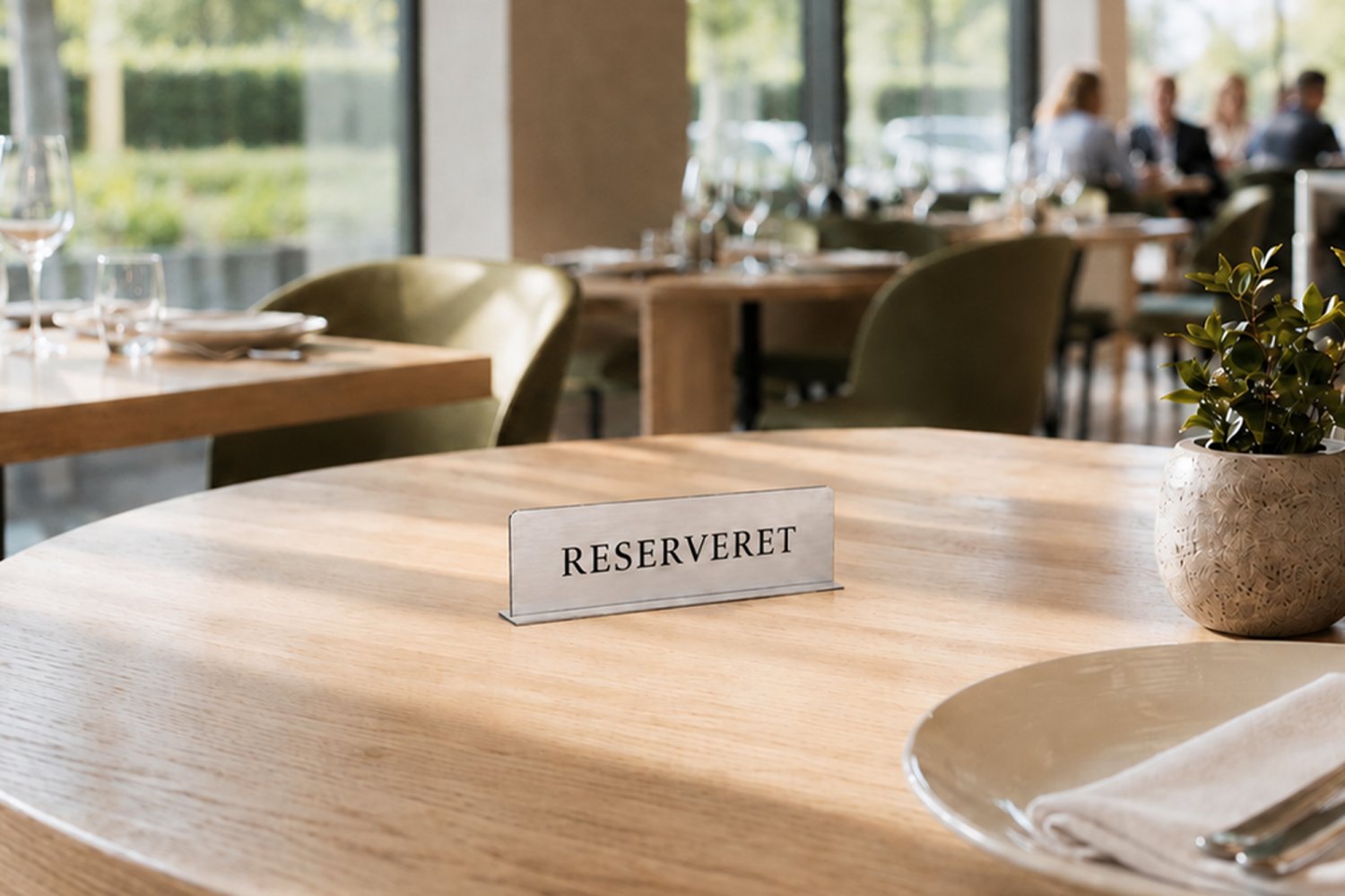 Reservationskilte i metallisk akryl