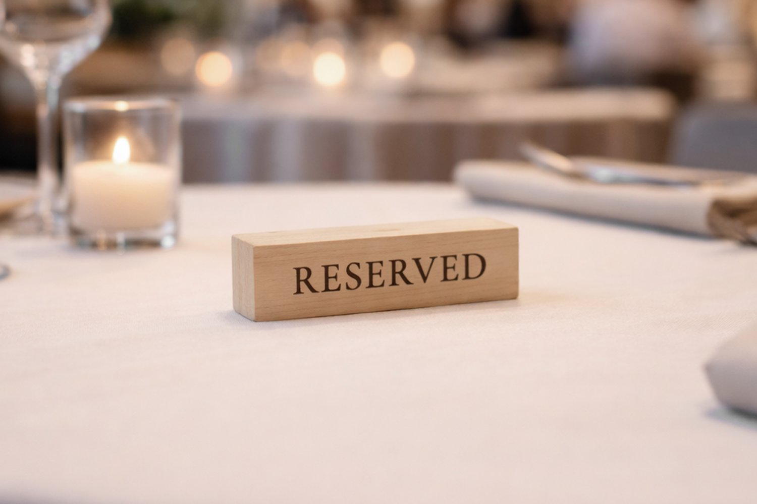 Massive reservationskilte i træ til restaurant