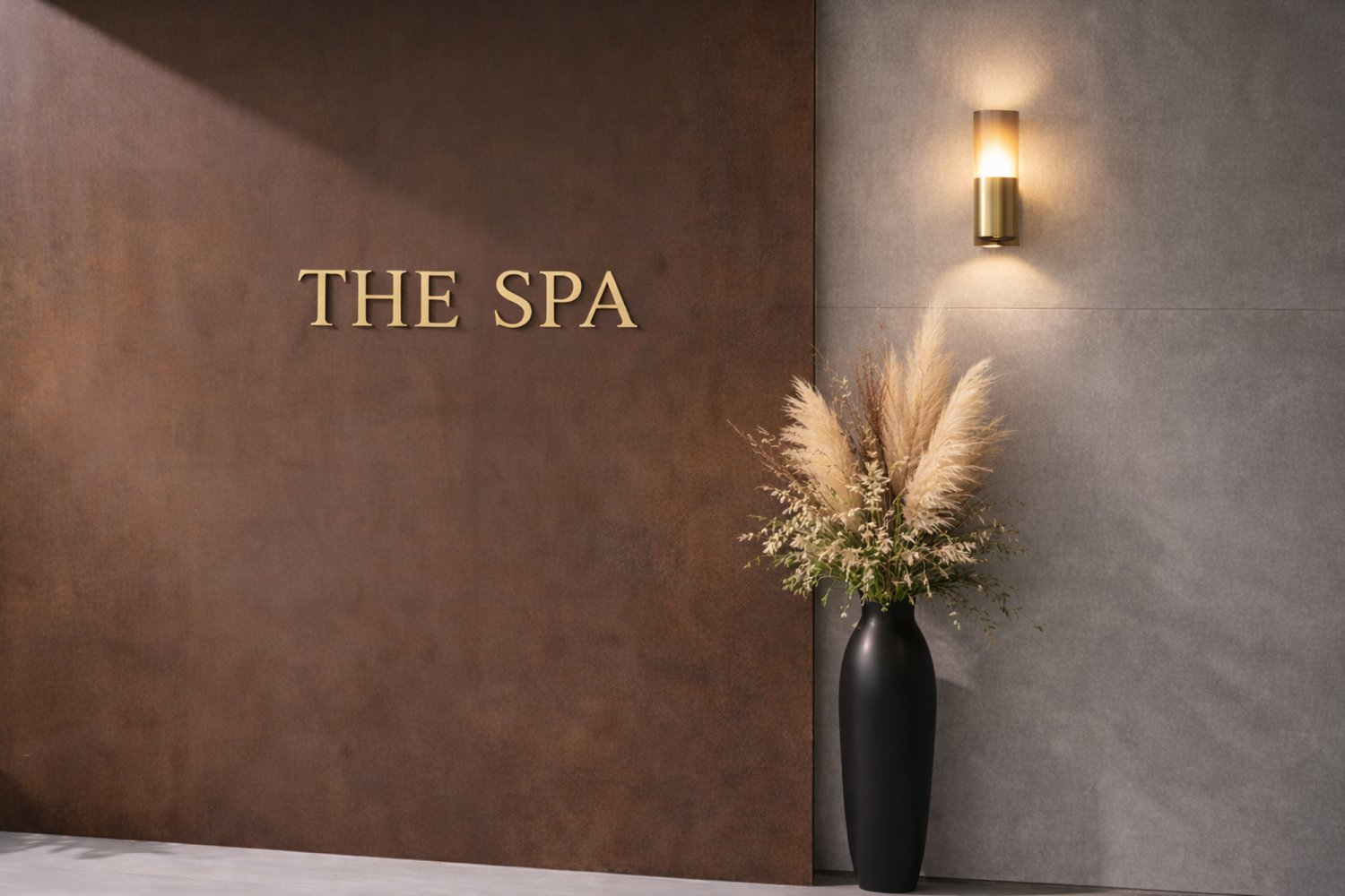 Udskåret guld spaskilt