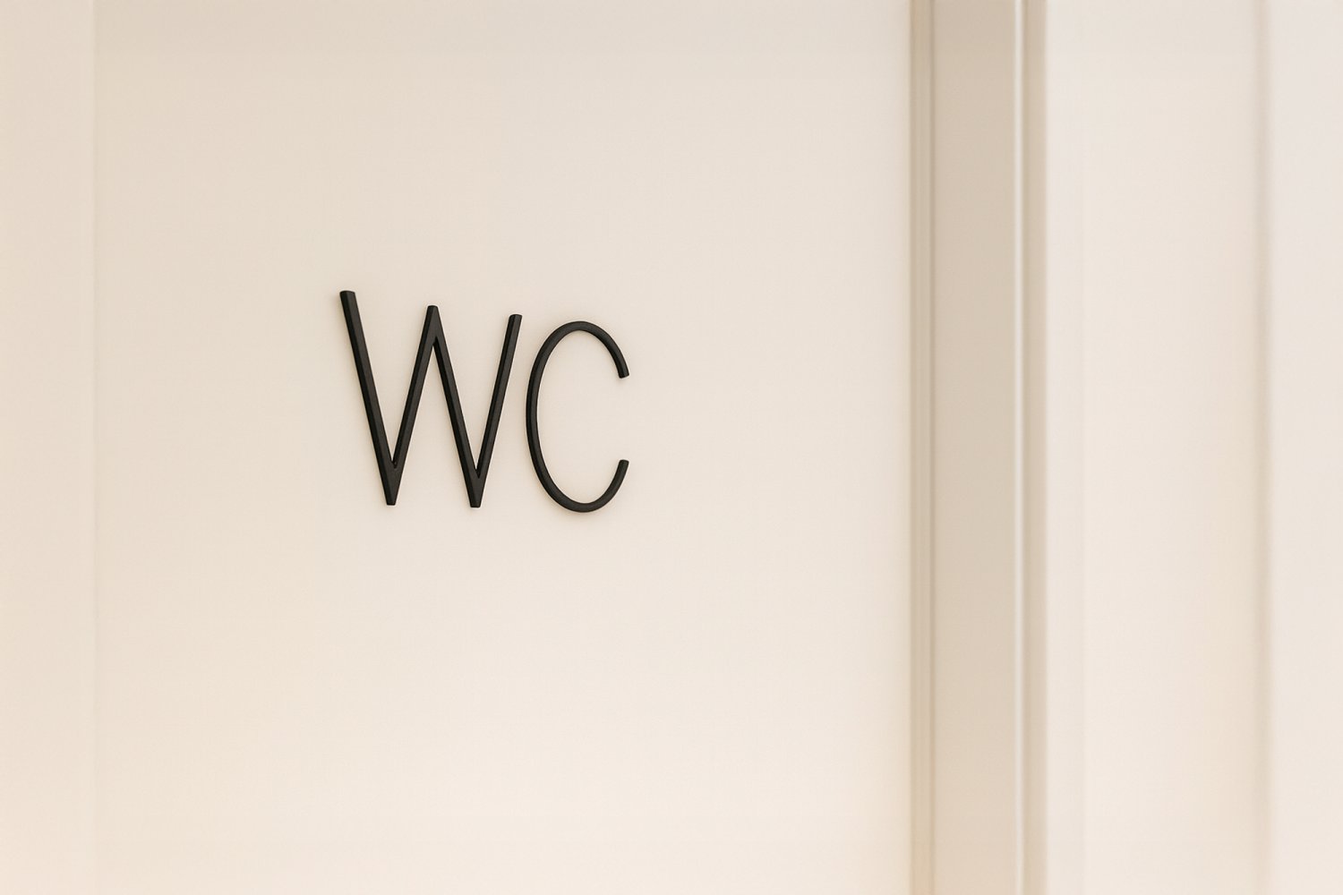 Udskåret WC-skilt i træ