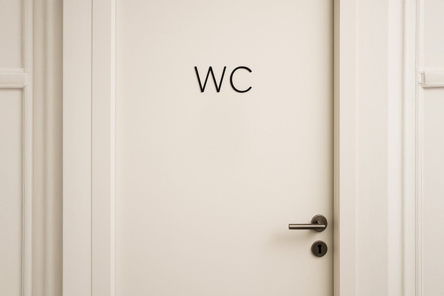 Udskåret WC-skilt i træ