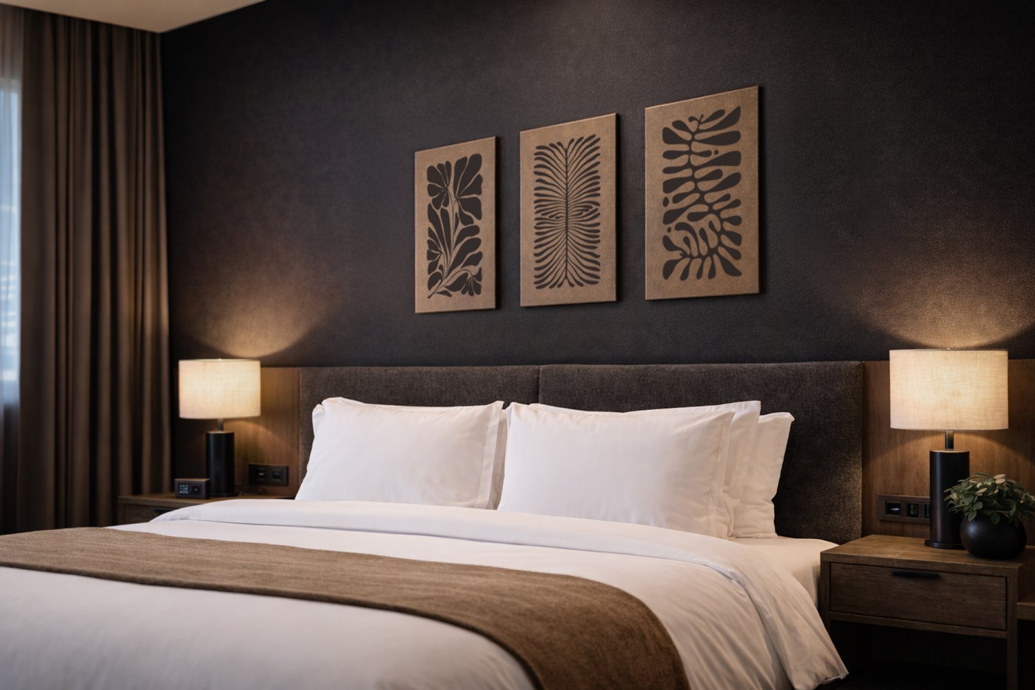 Art work i læder med retro illustrationer