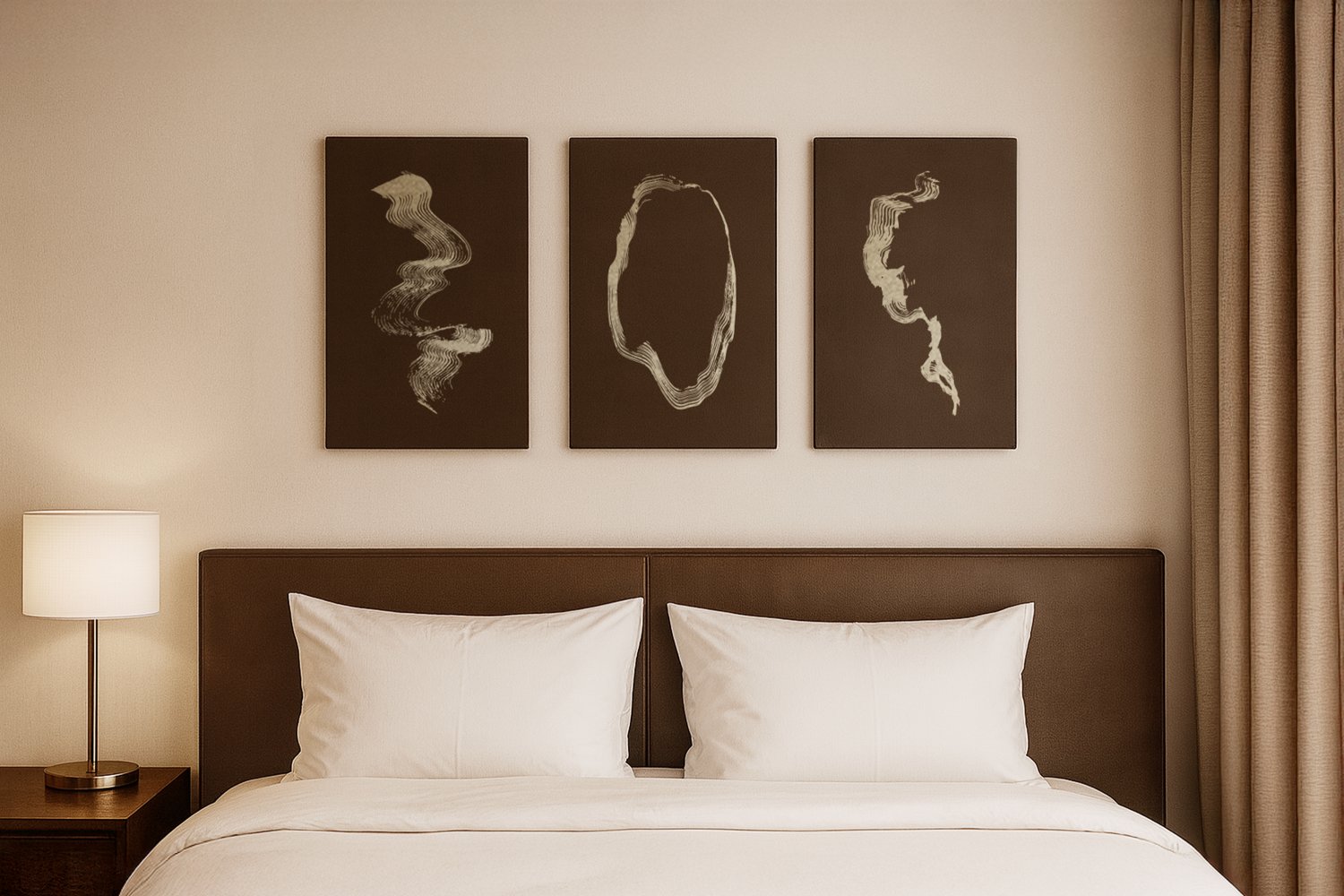 Art work i læder med illustrationer