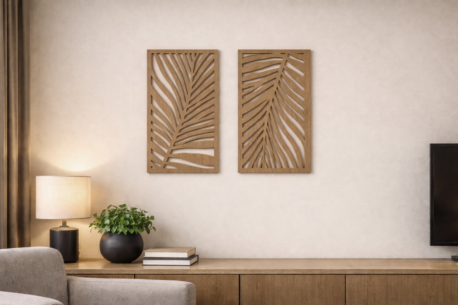 Art work i træ med blade