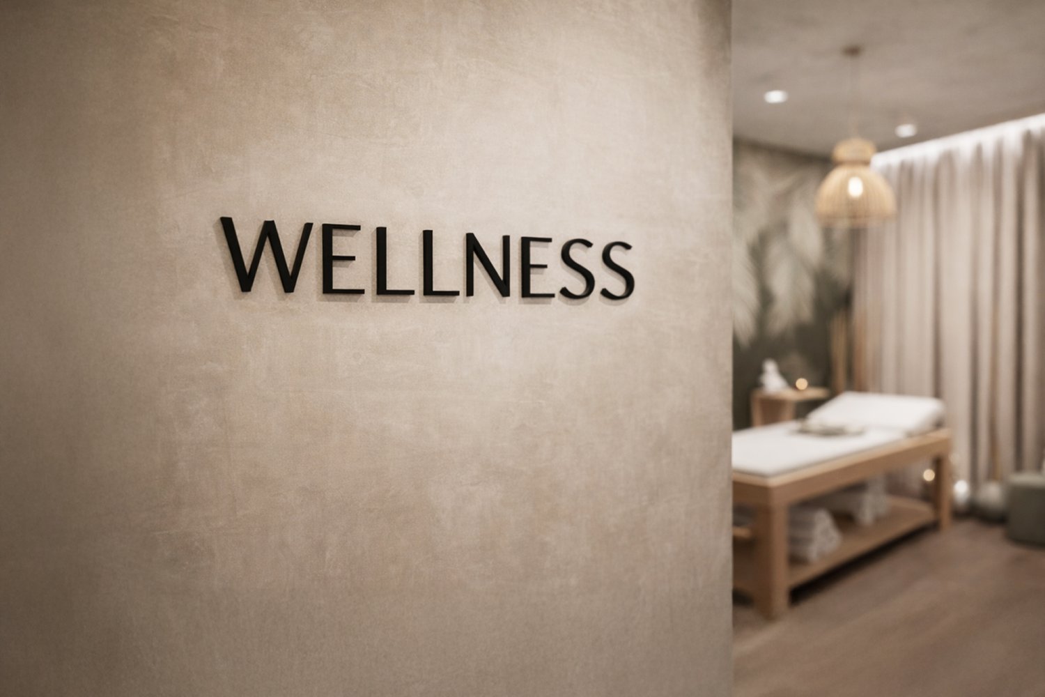 Udskåret Wellness-skilt