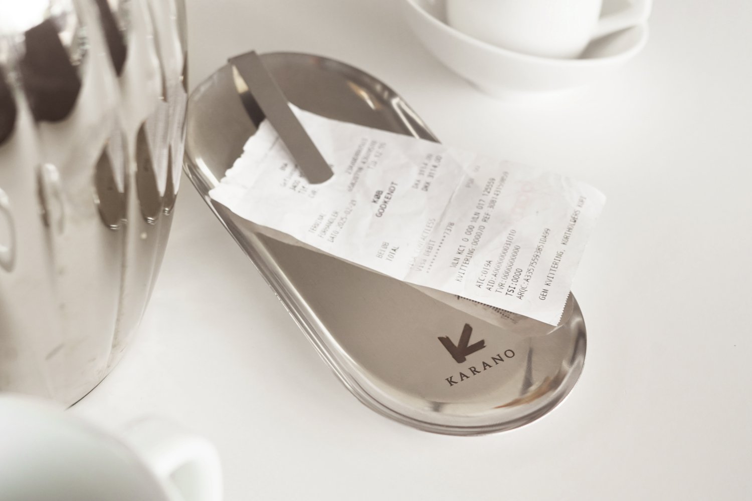 Regningsholder i rustfritstål til restaurant med klips