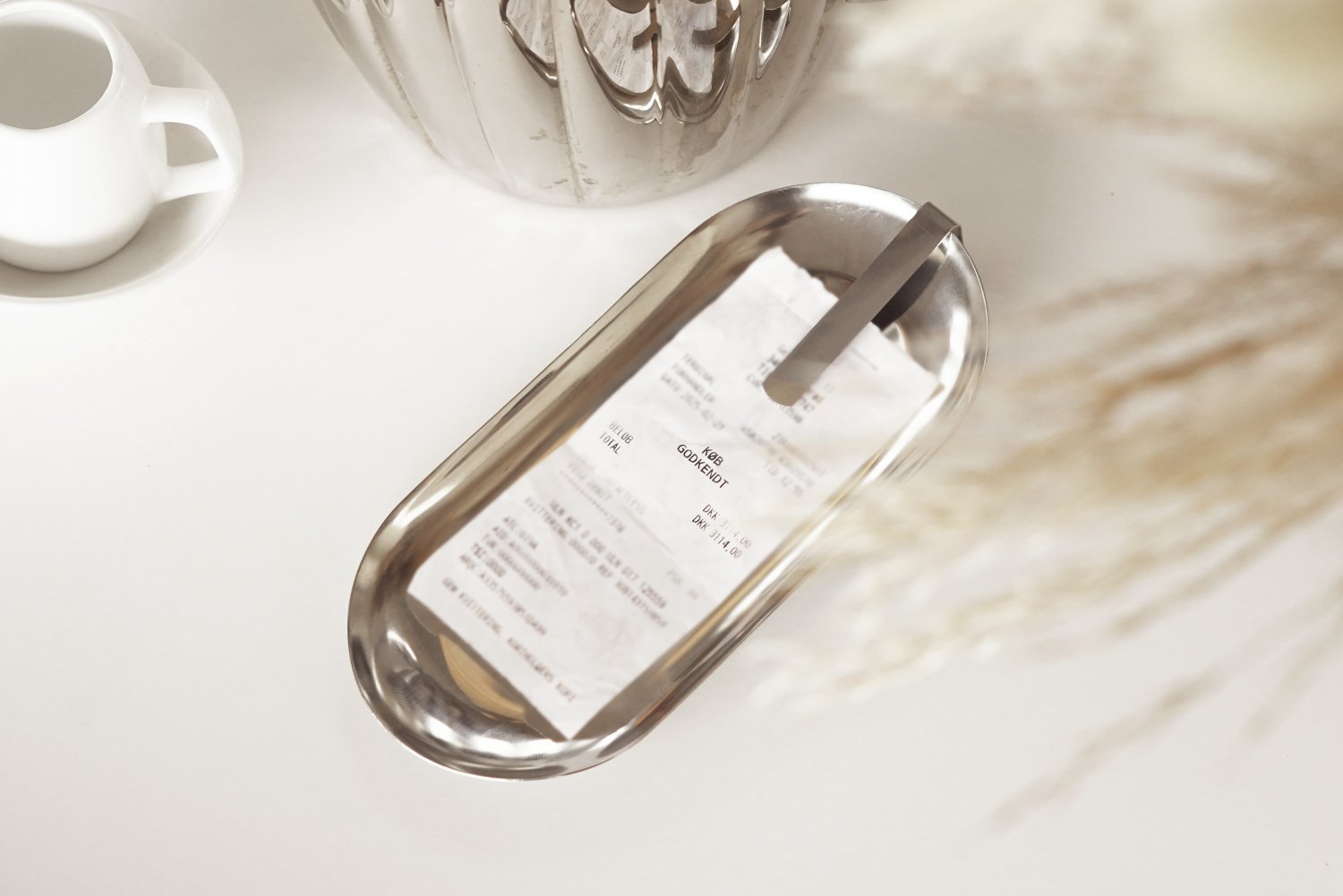 Regningsholder i rustfritstål til restaurant med klips