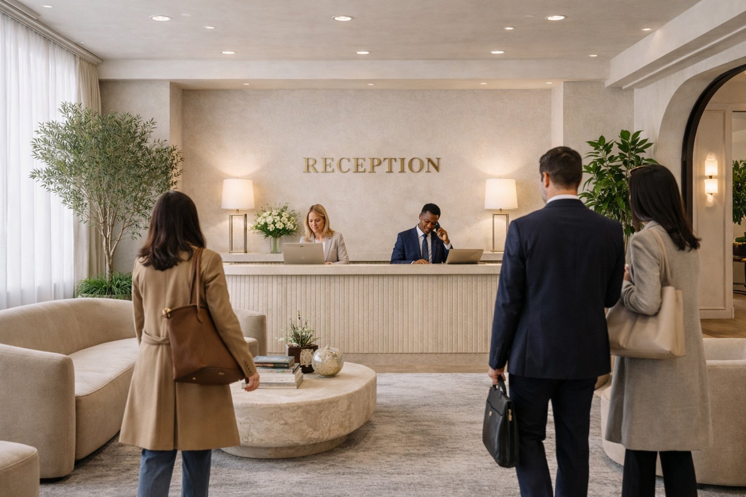 Receptionsskilt i guld til hotel