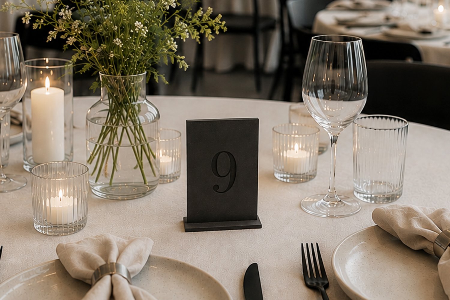 Sorte restaurant bordnumre