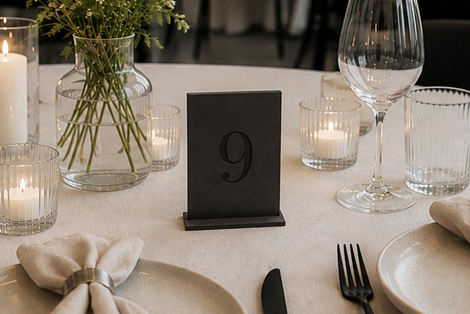 Sorte restaurant bordnumre