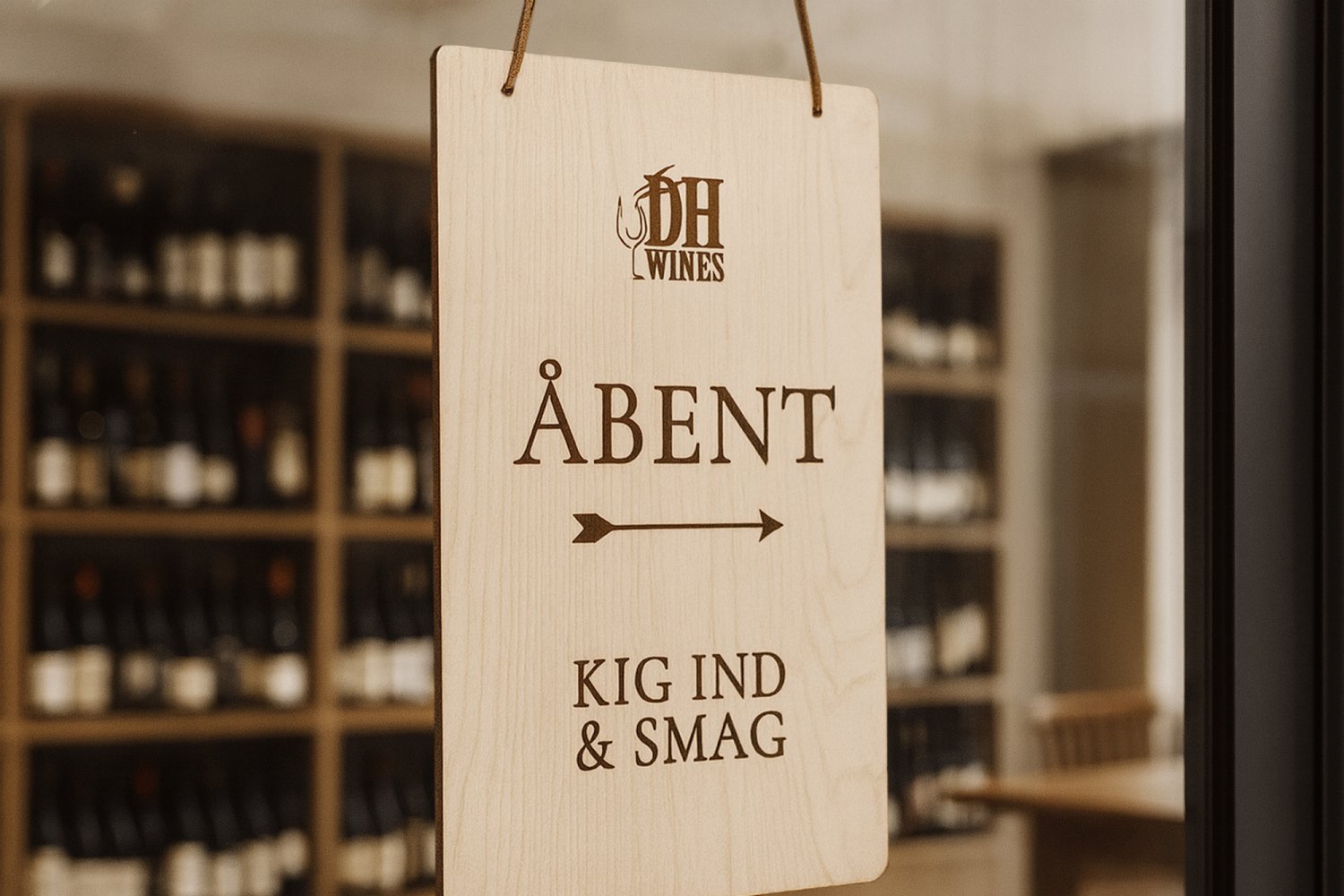 Stort Åben / Lukket skilt i træ