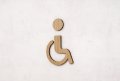 Handicap toiletskilte i træ med figur