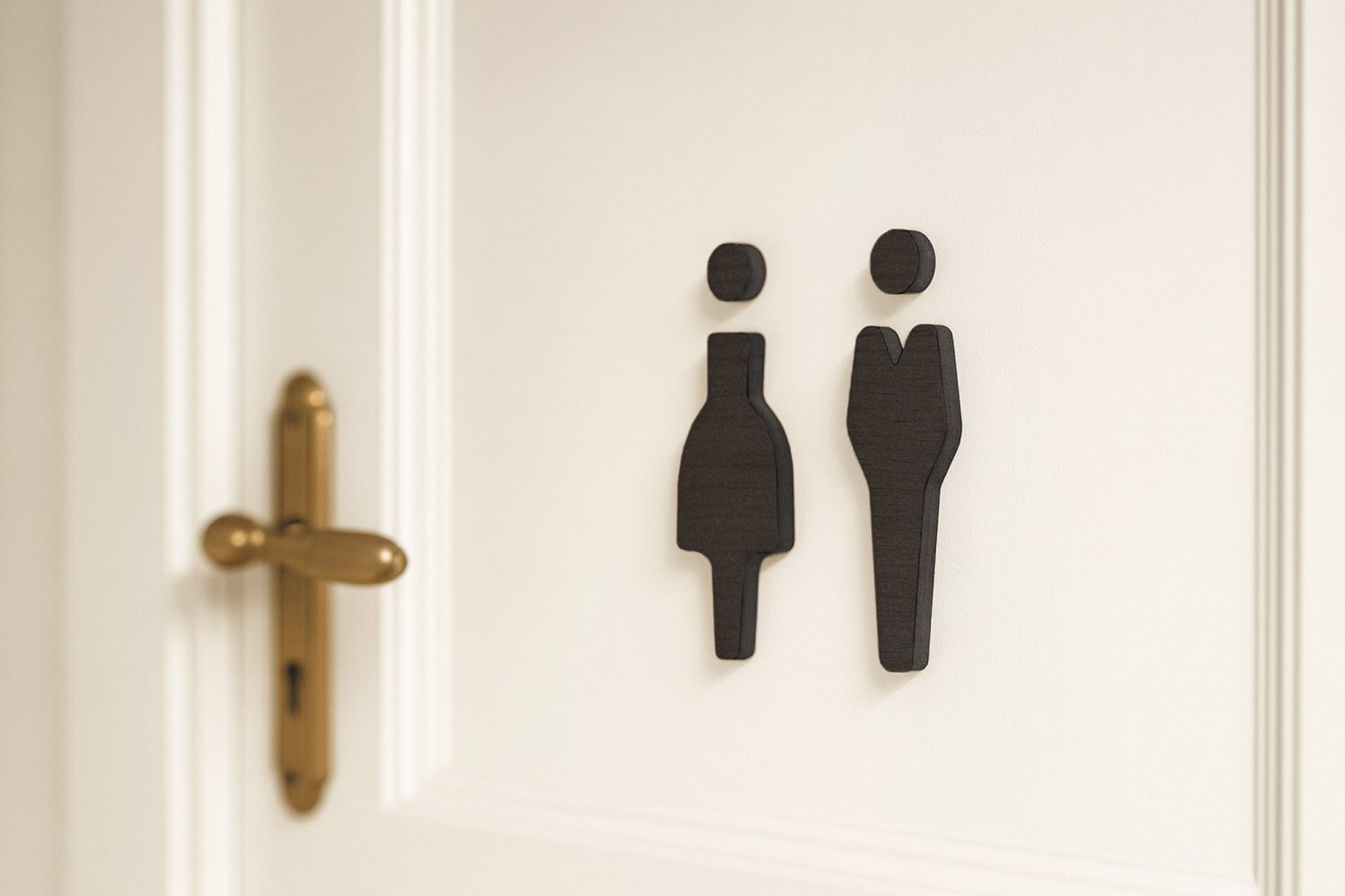 Elegante toiletskilte i træ til restaurant & hotel